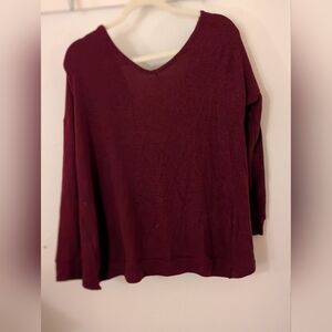 Amarilis Burgundy Women's twist Back Sweater